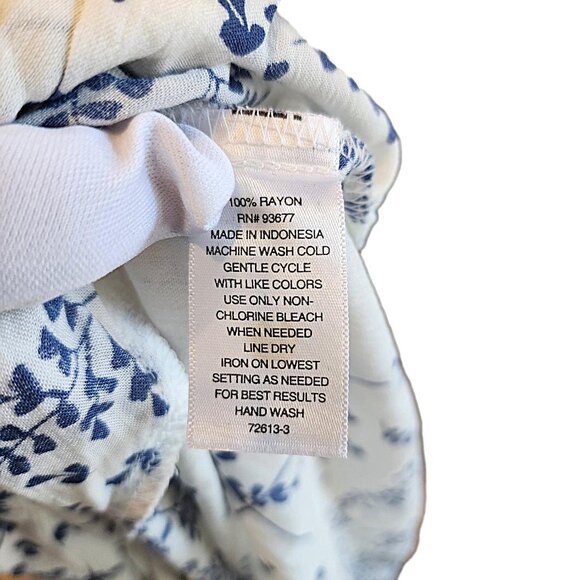 Blue and Ivory Soft, Rayon Top by A.N.A. A New Approach  - NWT - Size M - Picture 5 of 5